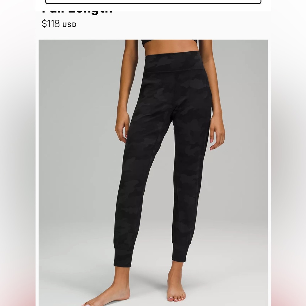 LuluLemon Black Camo Align High Rise Joggers